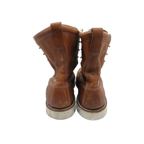 Thorogood Men's 8" Moc Toe Wedge Work Boots 814-4201 (USA) Tobacco Size 10EE - Picture 3 of 8